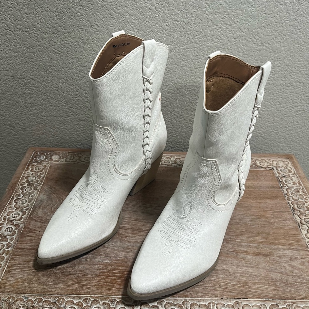 DV by Dolce Vita White Braided Heeled Boots